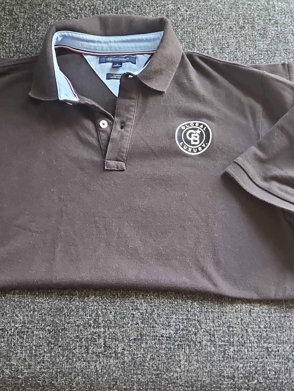 Tommy Hilfiger Blk Polo with Embroidered Chest Crest